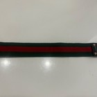Gucci GG Web Belt Black Leather 80/32 Red Green Stripe Gold Buckle Authentic — photo 8