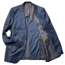 Janecostellazione Loro Piana Super 130 s Merino Wool Pinstripe Blazer Navy XL