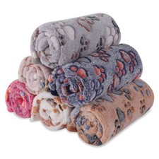 BVAGSS 6 Pack Small Dog Blanket, Super Soft Warm Pet Cover Blankets, Paw Prin...