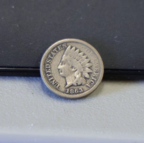 1863 US Indian Cent 1c VG+ (Corrosion)