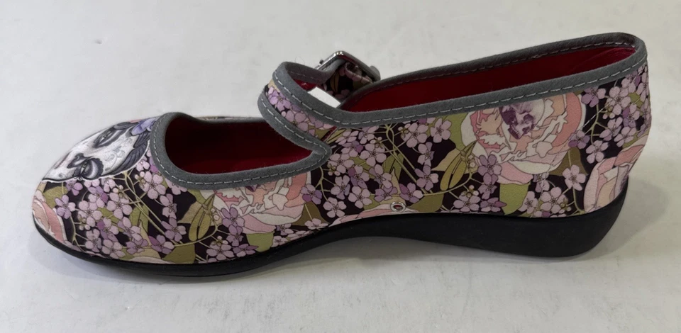 Chocolate Caliente CHOCOLATICAS Mary Jane Flor La Muerte Día de Muertos Pisos Talla 6 EE. UU. Foto 4 de 4