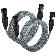 Câble XLR 2PACK1m, câble microphone Nylon tressé mâle xlr à femelle Balanced 3