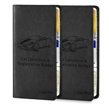 TILDOSAC 2Pack Leather Car Registration and Insurance Card Holder, Car Document
