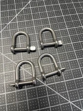 Screw Pin Wide D Shackle 3/16" Marine Grade Stainless Steel 4PCS