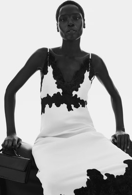 Ladies - Cream Lace-Trimmed Slip Dress - Size: S - H&M Ladies - Cream Lace-Trimmed Slip Dress - Size: S - H&M