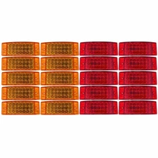 6" 21 LED Sealed Side Marker Clearance Light Trailer Truck - 10 Red & 10 Amber