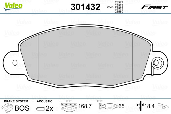 Kit plaquettes de frein VALEO 301432 pour FORD TRANSIT de livraison urbaine