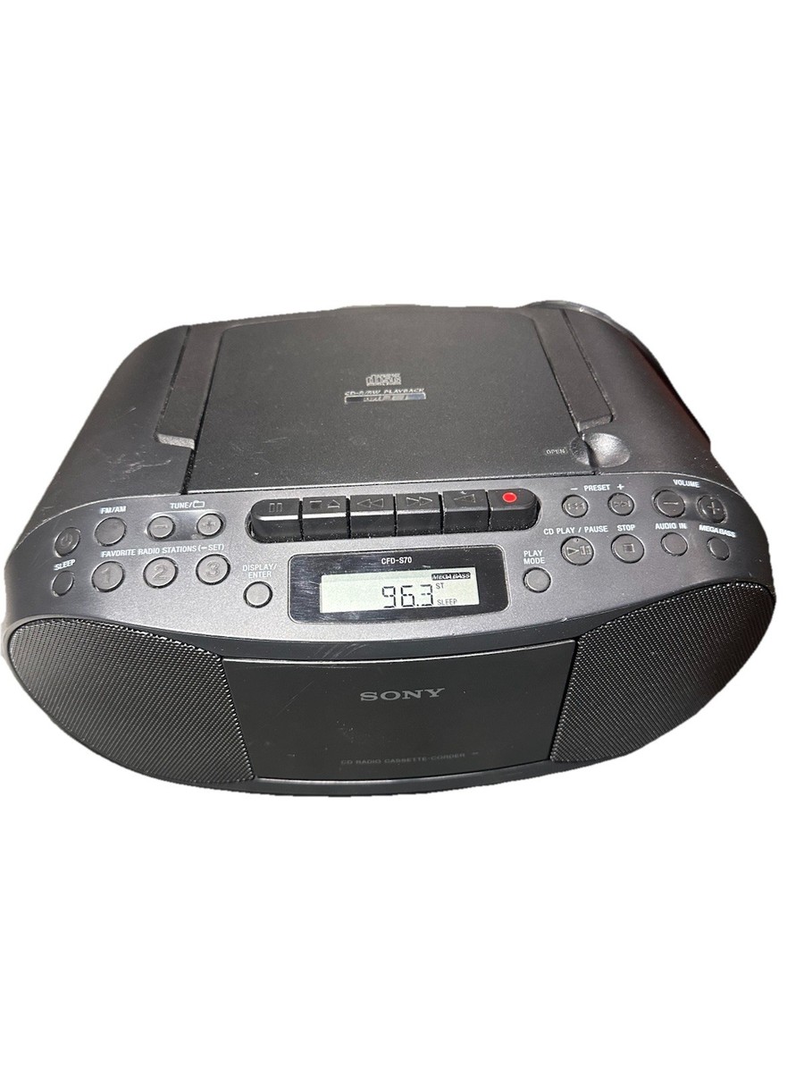 Sony CFD-S70 Portable CD Cassette AM/FM Radio Boombox Mega Bass