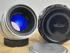 KMZ HELIOS 44 F/2 58mm #0019462# Early Red "P" SILVER 13 blades Biotar Designed