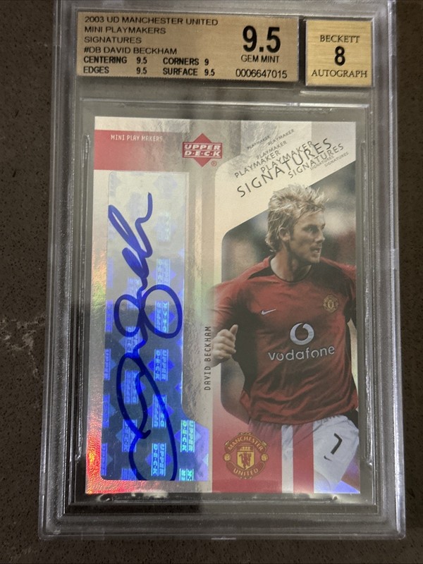 David Beckham 2003 UD Manchester United Signatures Autograph Auto BGS 9.5 10 ⚽️