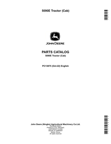 JOHN DEERE 5090E TRACTOR PARTS CATALOG MANUAL #4 - Picture 2 of 5