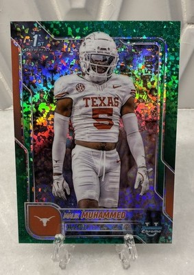 2025 Bowman University Chrome Malik Muhammad Green Mini-Diamond Refractor /99