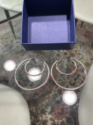 swarovski creolen Silber Mit Strass Steine Wie neu