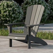 Adirondack Faux Wood Garden Chair in Grey Durable All-Weather Protection