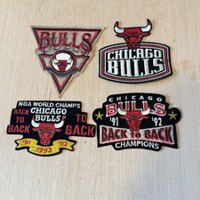 LOT OF 4 CHICAGO BULLS Vintage NBA Iron-On Logo Patch s 91-93 Read Info Below