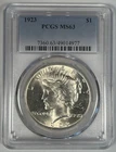 1923 Peace Silver $1 Dollar Coin PCGS MS 63