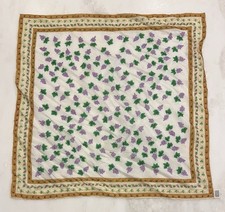 Vtg Hadson Hand Rolled Scarf Silk Rayon Square 22  Grapes Flowers