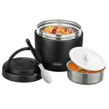 Thermo Food Jar for Hot Food Adults 32OZ Soup Thermo Lunch Containers Black