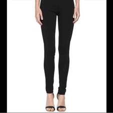 Helmut Lang Black Reflex Bodycon Leggings ContrastTopstitch Detail Trim Size Sm