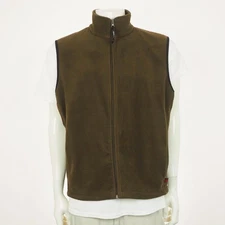 Woolrich Full-Zip Fleece Jacket Vest Mens Large Dark Brown Outdoor Casual Tech