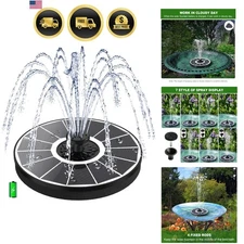 Solar Fountain Pump Garden Bird Bath Pond Outdoor Patio Water Fountain 7 Nozzles
