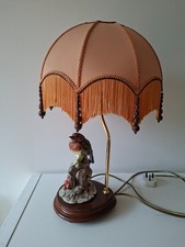 Vintage Florence Capodimonte Large Orange ROBIN Bird Lamp - Signed by A. B