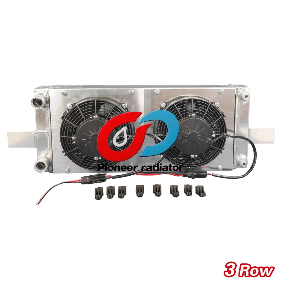 Universal Pocket Tucked Aluminum Radiator+Fan For Honda Civic CRX-RH249525 3 ros - Image 4 of 4