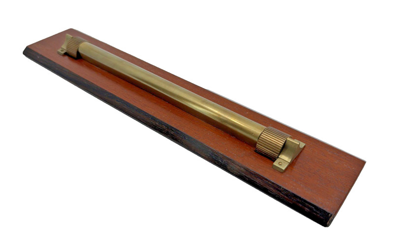 ANTIQUE VICTORIAN 12" MAHOGANY & BRASS ROLLING PARALLEL RULER MUSEUM QUALITY