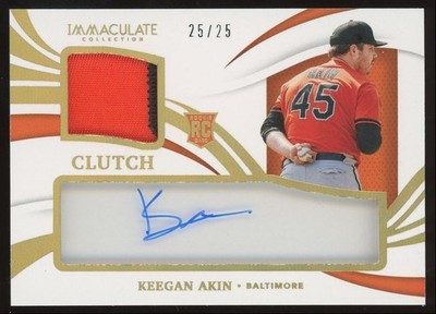 Keegan Akin #CCR-KA 2021 Immaculate Clearly Clutch Rookie Patch Auto Gold RC /25