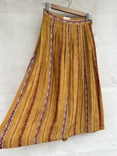 /🎈 SEZANE PARIS 100% SILK mustard Yellow Floral Midi Dress Skirt 38