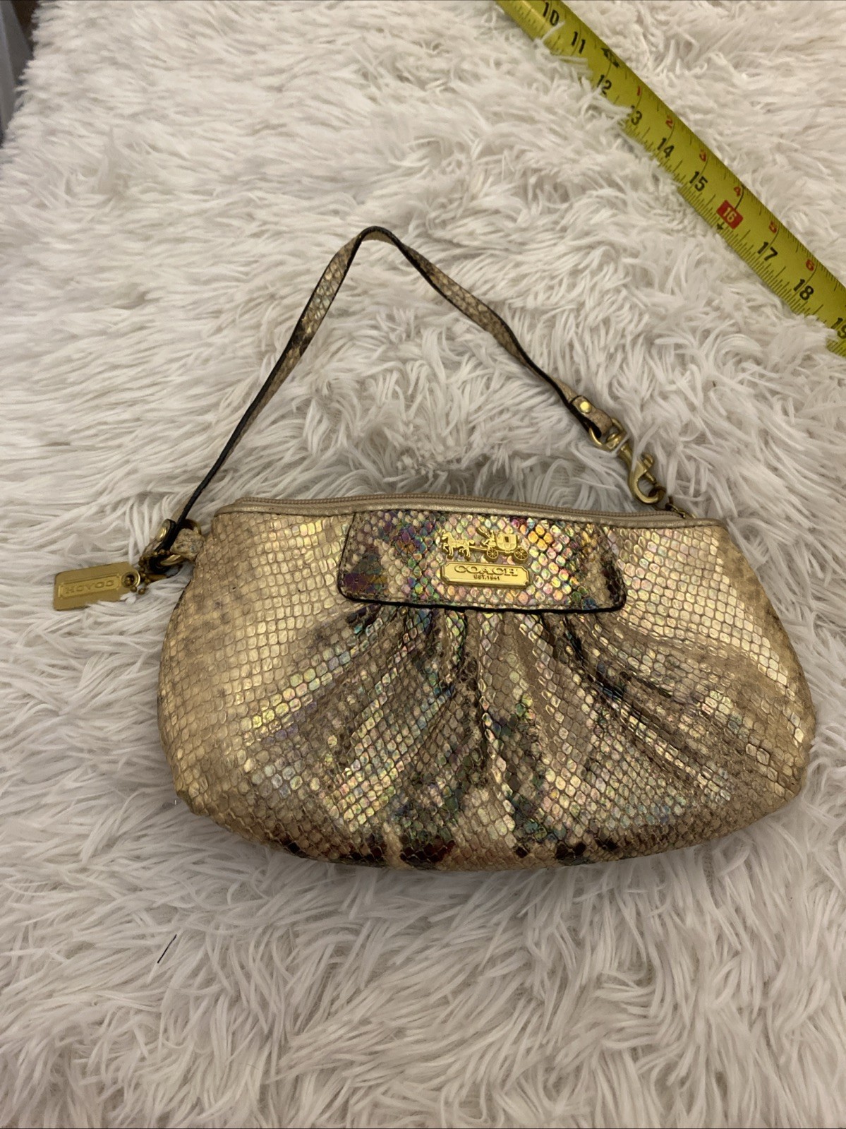 Coach Iridescent Wristlet Python Vintage Large Wr… - image 2