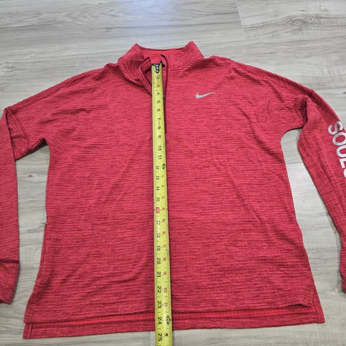 Nike Dri-FIT 1/4 Zip Soul Cycle Pullover Shirt Womens Large Long Sleeve Red - Picture 7 of 11