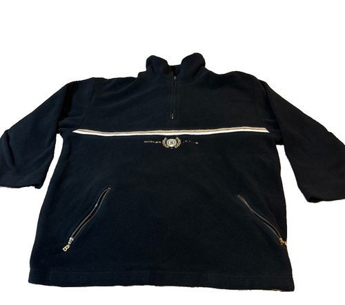 Bogner, VINTAGE BOGNER POLAR FLEECE 1/4 ZIP UNISEX SZ LARGE MADE IN USA BLACK.