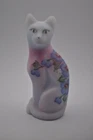 Fenton Glass Cat Burmese Hibiscus Hand Painted 95th Anniversary