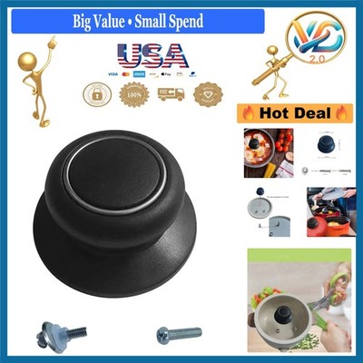 Pot Lid Replacement Knob Heat-Resistant Black Bakelite Stainless Steel 1 Pack