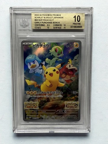 2022 Pokémon Promo SV Japanese '22 Early Purchase Bonus #001 SVP Pikachu BGS 10