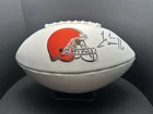 Josh Cribbs Signed Cleveland Browns Logo Football JSA COA Autographed
