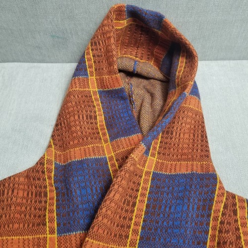 Anthropology Field Flower Hooded Cardigan Sweater 100% Wool Plaid Sz M - Picture 7 of 15