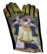 Women's Winter Warm Fashion Colourful Gloves With Cat Cats Lover