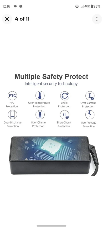 65W USB C Type C Charging Universal Laptop Charger For HP, Dell, Lenovo, Acer - Image 3 of 3