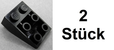 2x LEGO 3747a Schrägstein Dachstein Invers 33° 3x2 Schwarz