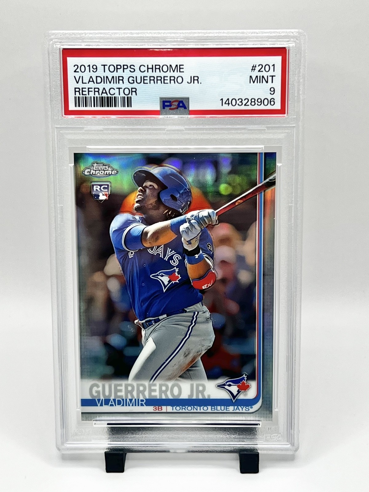 PSA 9 Vladimir Guerrero Jr. 2019 Topps Chrome Refractor (RC) #201