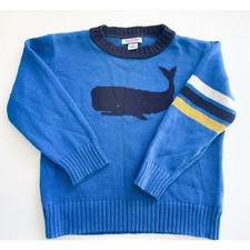 Boy's Kitestrings by Hartstrings Blue Cotton Knit Whale Crewneck Sweater Size 4