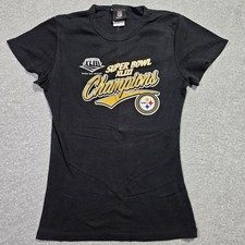 Pittsburgh Steelers Shirt Womens Medium Black NFL Team Apparel Super Bowl XLIII