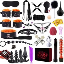 34PCS Sets Sex Toys kit for Adult BDSM Toys for Bondage Restraints Anal Plug Sex