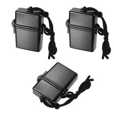 Black ID Card Badge Holder Waterproof DIY Sports Case with Lanyard , 3Pcs