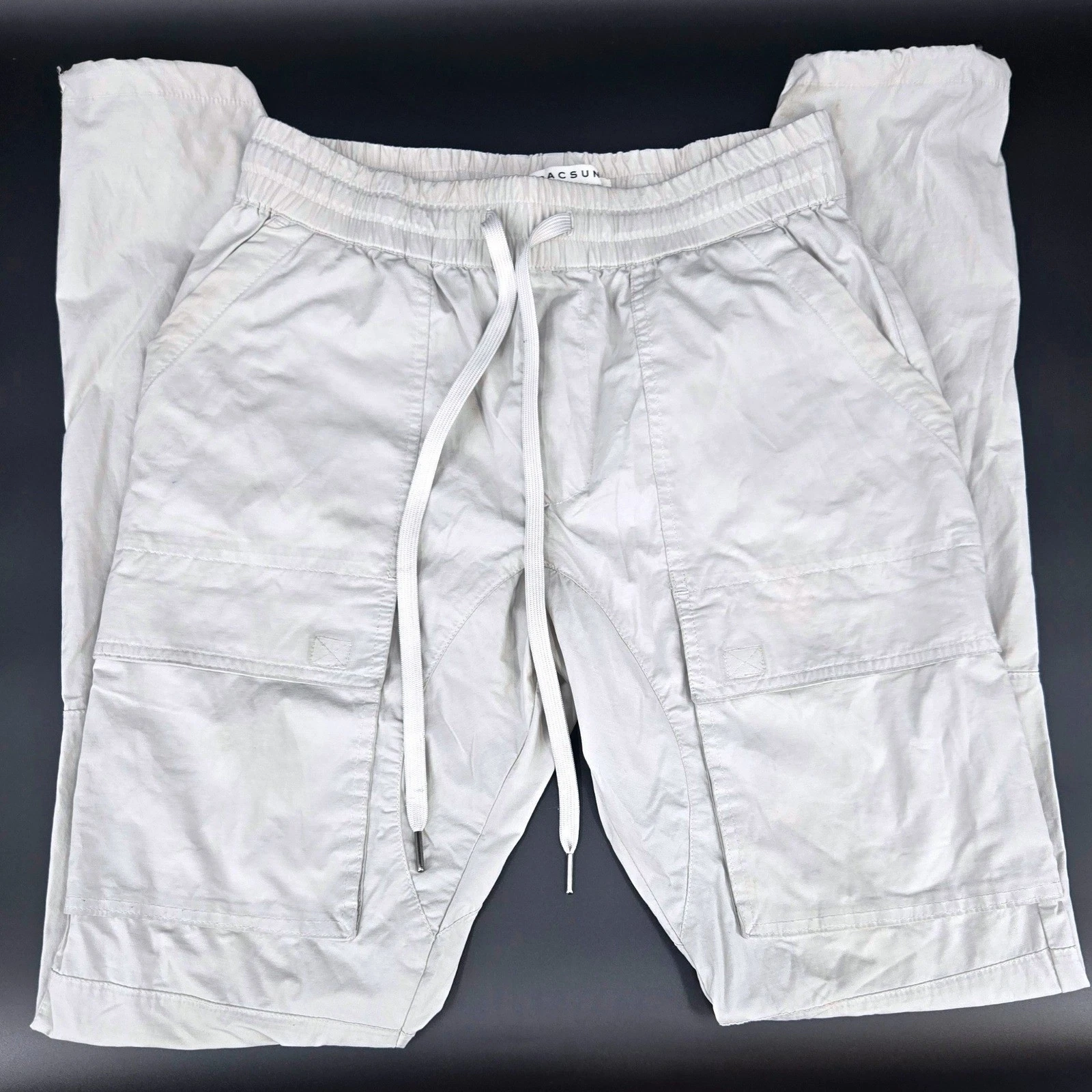 PacSun Grey Utility Cargo Joggers Gorpcore Techwear Drawstring Hem Mens Small