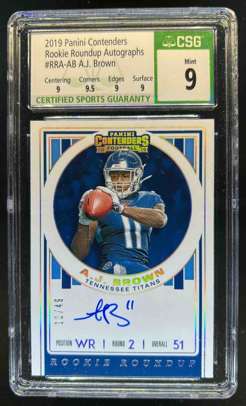 AJ Brown Panini Contenders Rookie Roundup Autographs #RRAAB Base