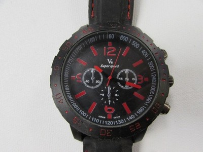 (refW73) Herren V6 Super Speed Armbanduhr funktioniert neue Batterie verbaut