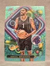 2023-24 Topps Cosmic Chrome #11 Mikal Bridges Aqua Ref /149 - Brooklyn Nets